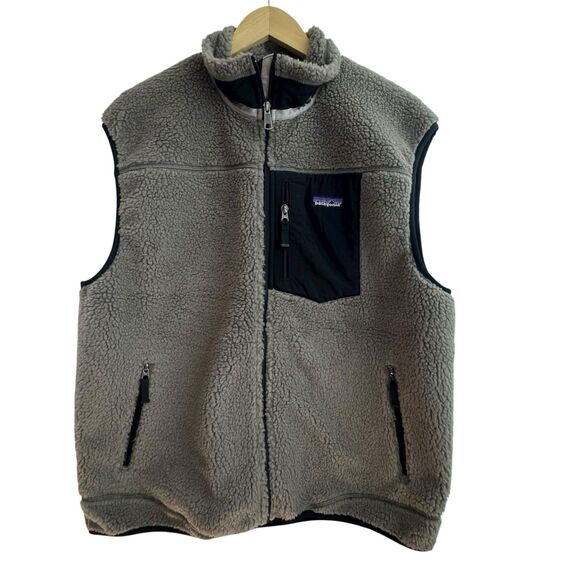 Vintage Patagonia Retro X Deep Pile Sherpa Fleece Vest Mens 08 Full Zip Beige XL - Picture 1 of 7